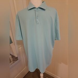 Charles Tyrwhitt Mint Green Short Sleeve Smart Pique Polo Shirt Sz L EUC